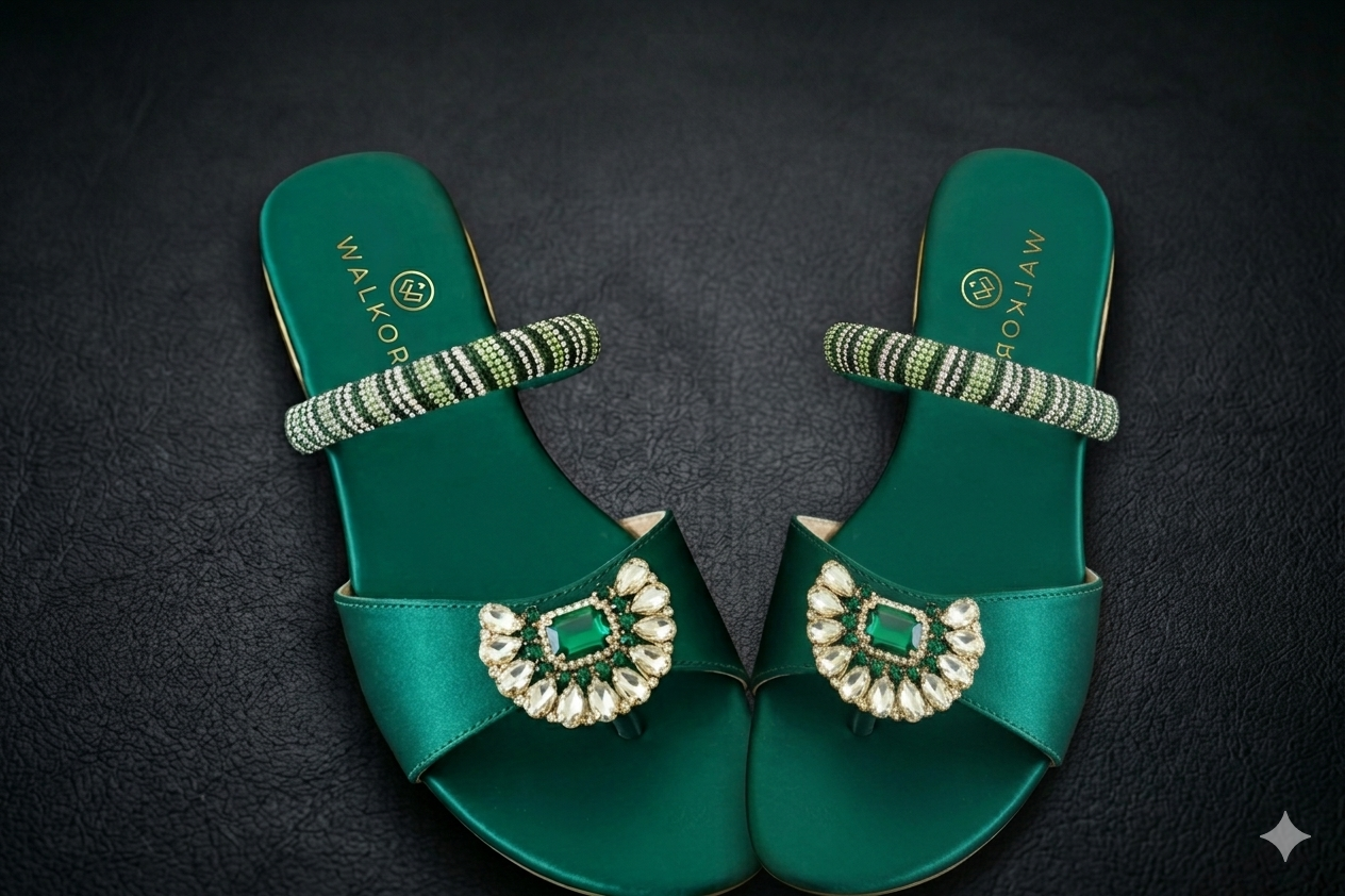 dark green foot wear