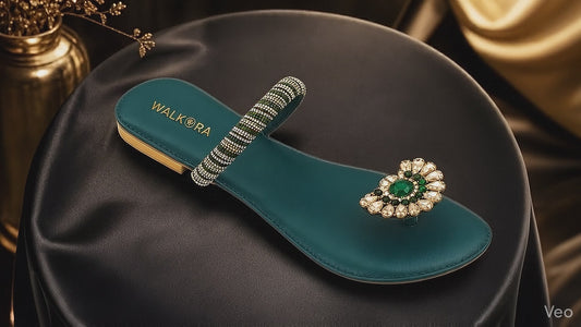 fancy green foot wear